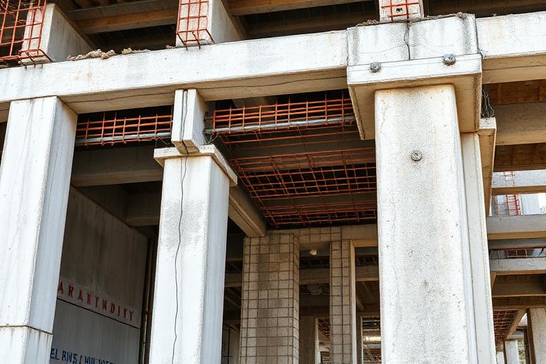 Reinforced concrete used in structural construction
