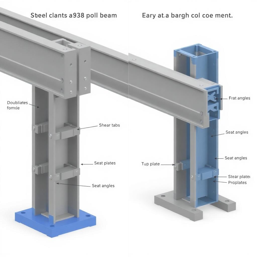 3D BIM comparison of shear-tab, end-plate, double-angle, and seat-angle beam-to-column connections