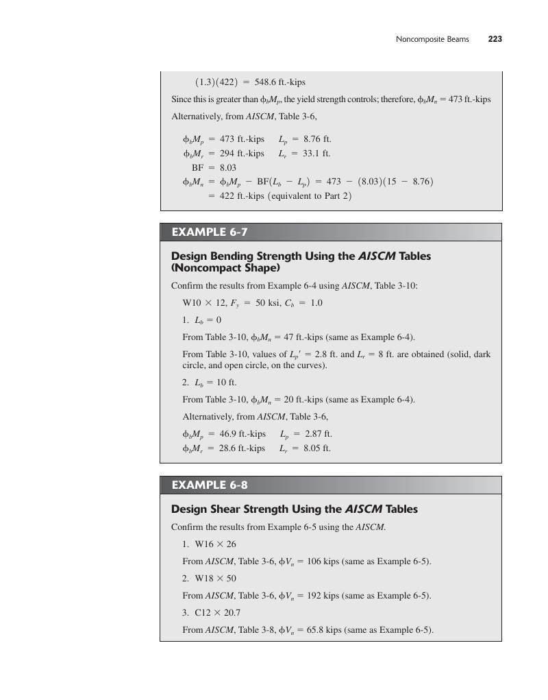 Textbook page 240 — Shear capacity of a W-shape