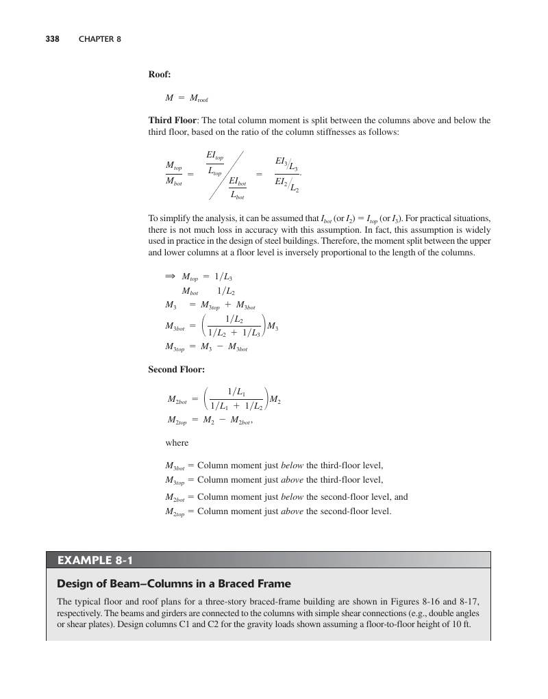 Textbook page 355 — Interaction check on a braced column