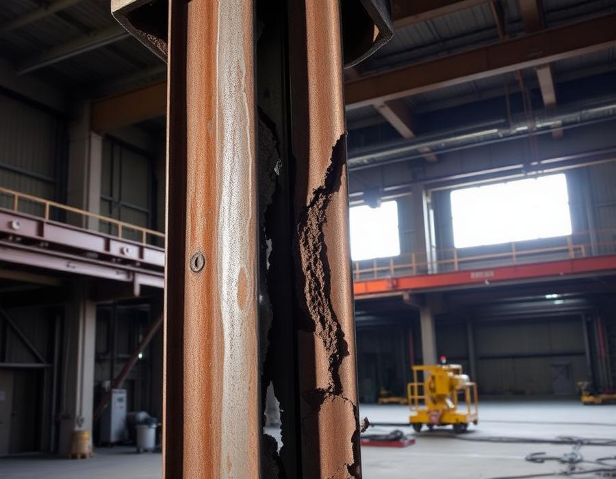 Column buckling: Slender compression members can suddenly deflect sideways under axial load, losing their capacity to carry vertical force well before the material reaches its yield stress.